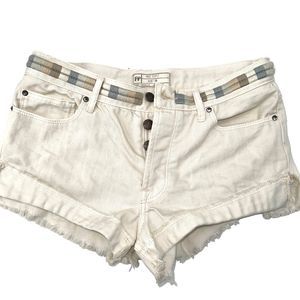 Free People Ivory Eliot Denim Cut‎ Off Cheeky Shorts Size 26